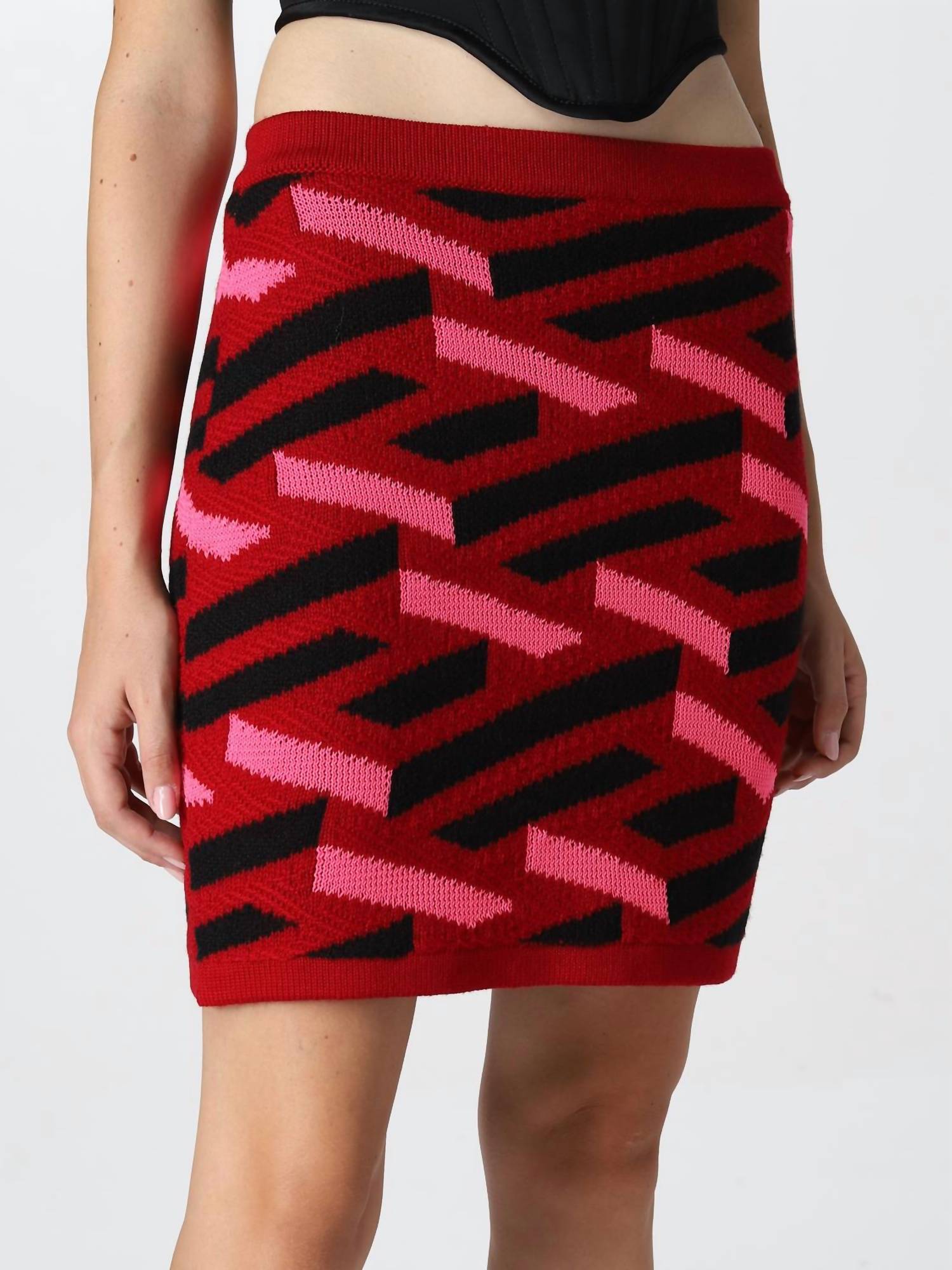 Versace - La Greca Wool Blend Knit Skirt