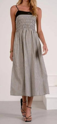 Elan - Spaghetti Strap Colorblock Maxi Dress