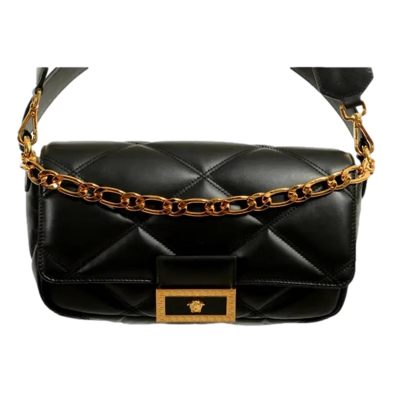 Versace - Women's La Medusa Chain Quilted Calfskin Leather Crossbody Bag