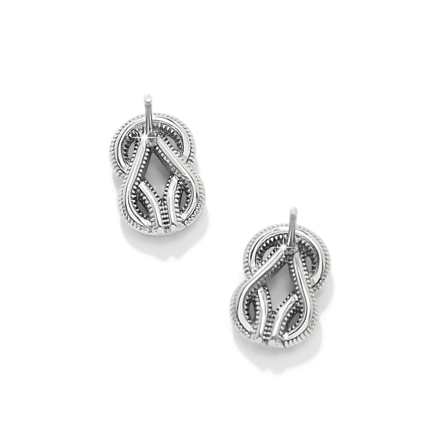 Brighton Women's Interlok Harmony Luxe Post Earrings in silver - women's jewelry - detail view