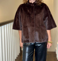 Love Token - Violet Topper Faux Fur Jacket