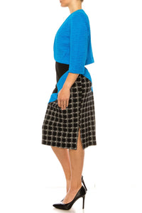 Maya Brooke - Angled Contrast Print Jacket Dress