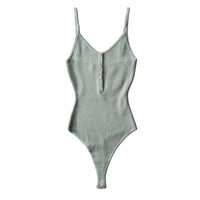 Love Tree - Women's Button Front Sleeveless Bodysuit