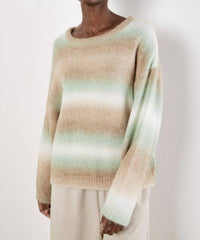 APRICOT Space Dye Stripe Sweater in green - women's sweater - detail view