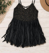 Pol - Fringe Sparkle Tank Top