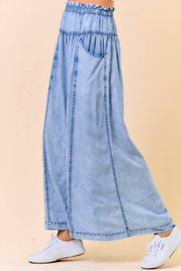 Doe And Rae - Comfort Tencel Denim Volume Wide Leg Pants