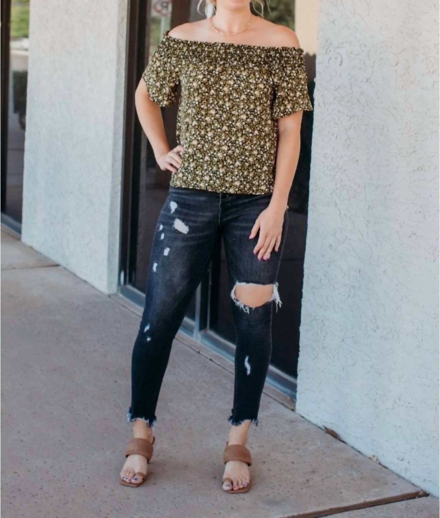 Gilli - Ditsy Off-the-shoulder Top