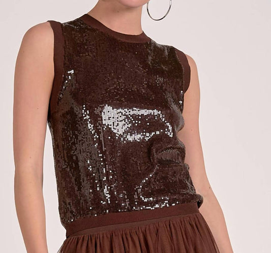 Elan - Sequin Sweater Tank Top