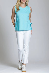 Apny - Sleeveless Lace Up Tee