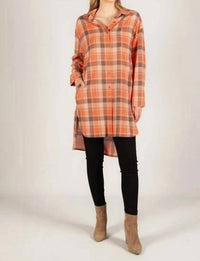 Before You Collection - Plaid Button Up Tunic