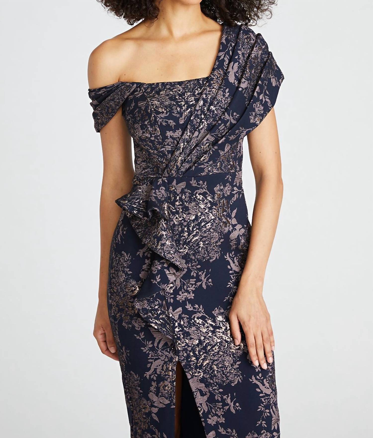 Theia - Amaris Jacquard Column Gown