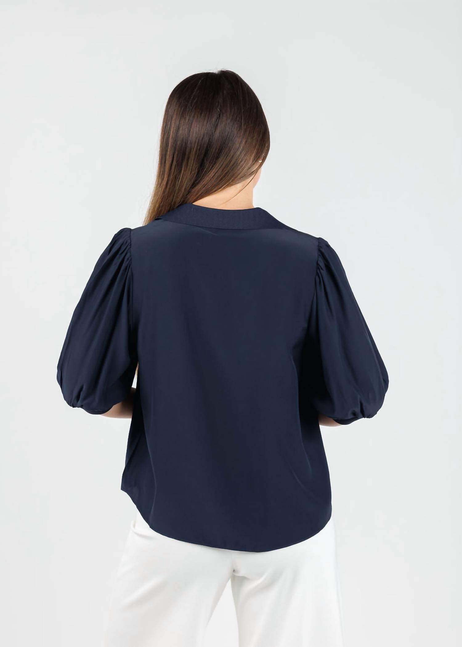 cinq a sept Weldon Top in navy - women's blouse - view 6