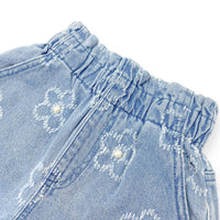 doe a dear Girl's Floral Shorts in denim - kids' shorts - view 5
