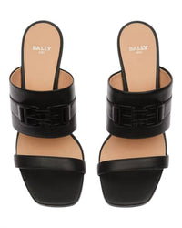Bally - Women's Elia Square Toe Logo Accent Heel Sandals