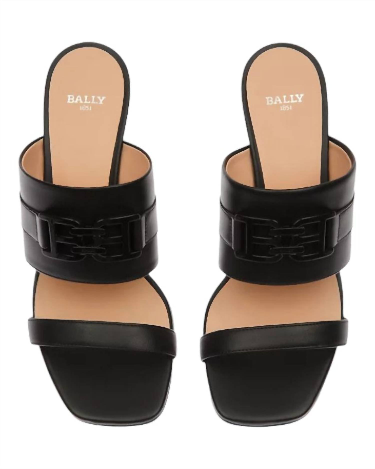 Bally - Women's Elia Square Toe Logo Accent Heel Sandals