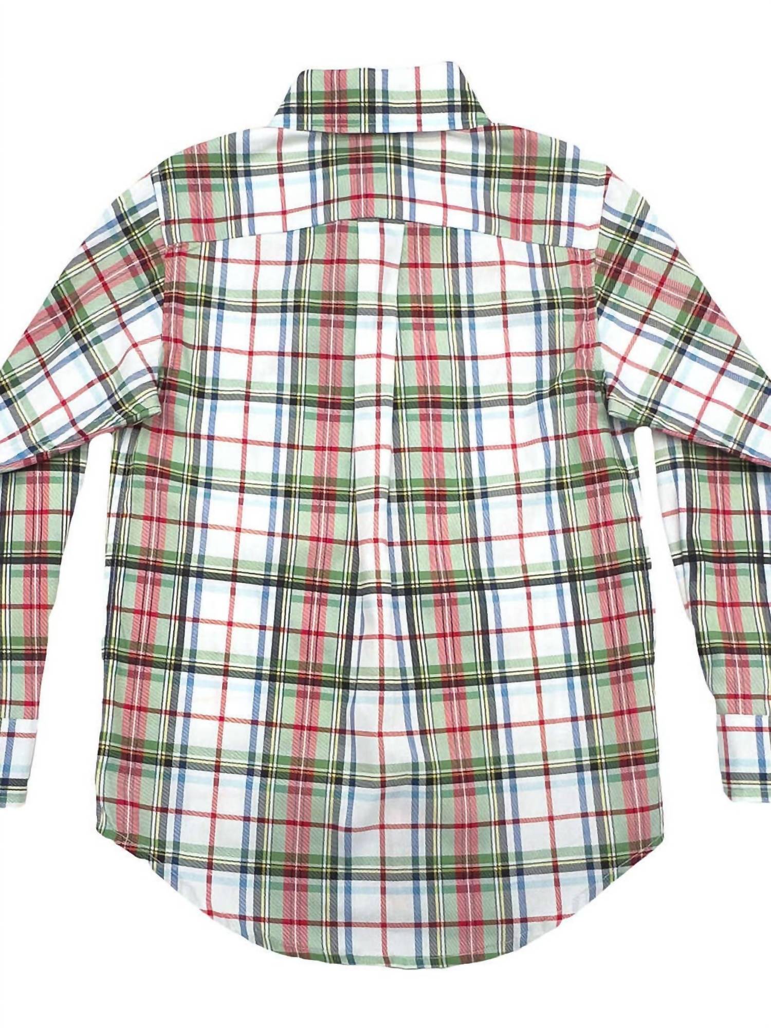Saltwater Boys Co. Boy's Carter Oxford Shirt in creme - kids' shirt - detail view