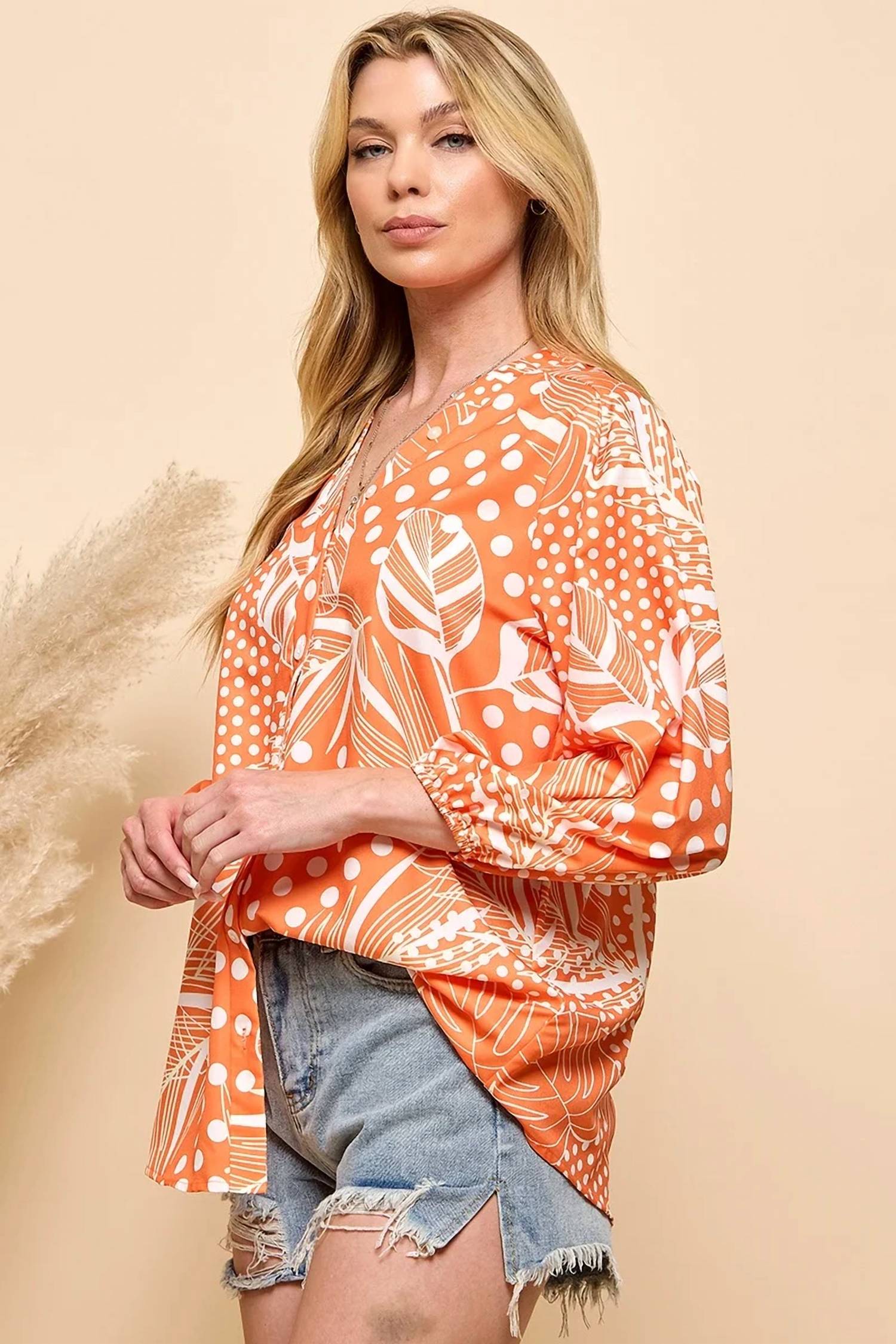 Cezele - Casual Button Closure Top
