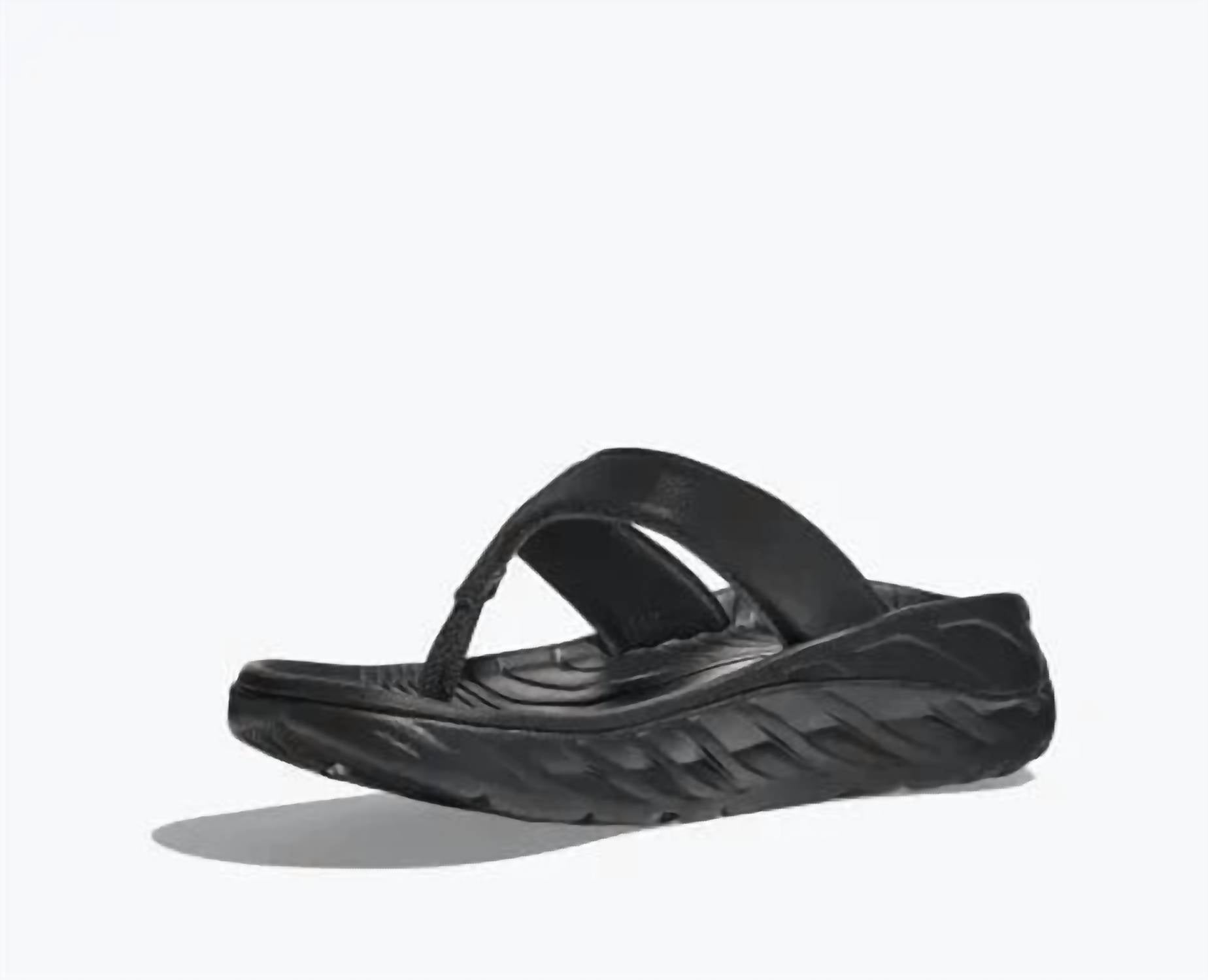 Hoka Women's Ora Recovery Flip-flop Sandal in black gray - women's sandal - detail view