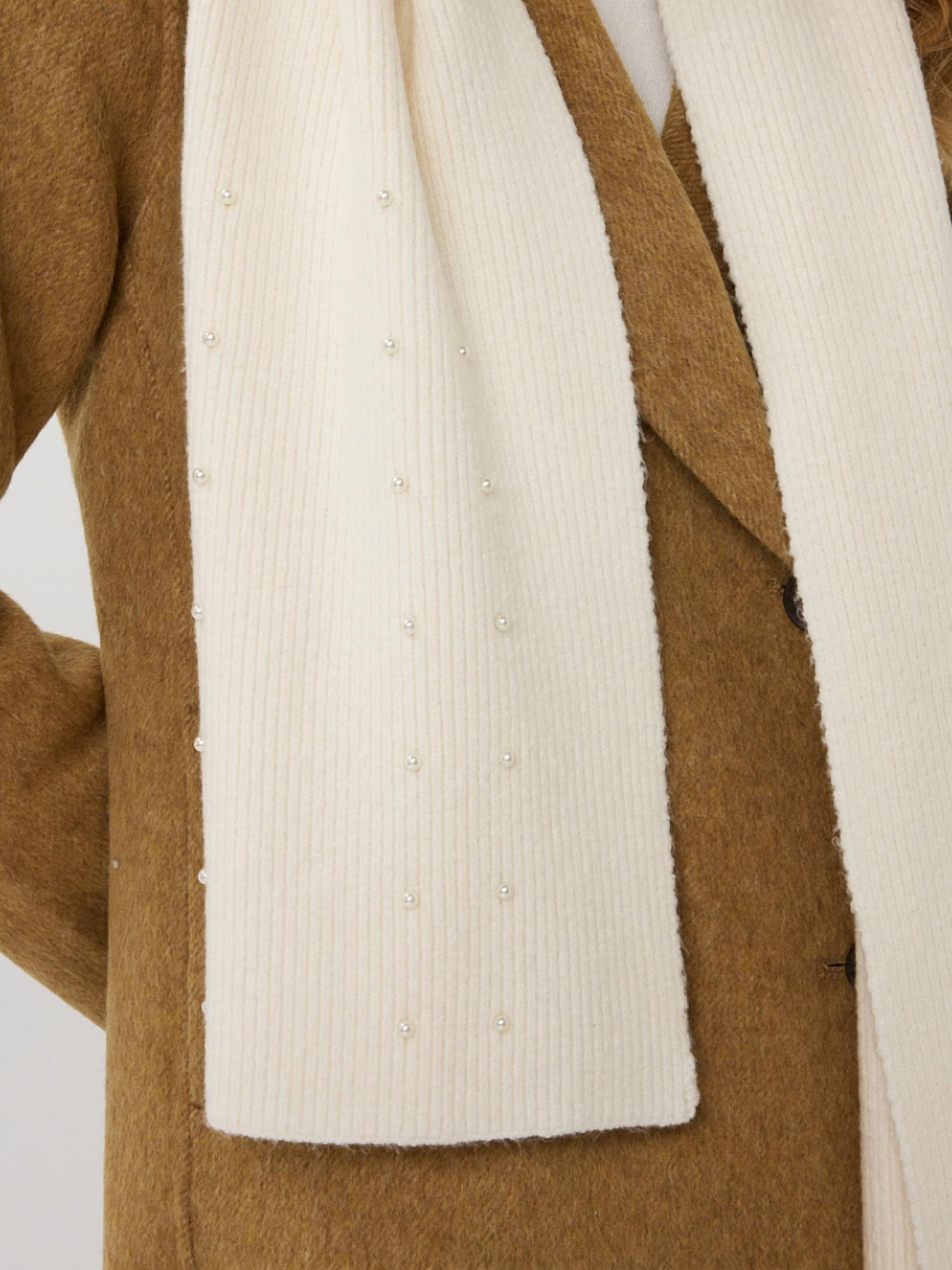 ESQUALO Pearls Scarf in off white - women's scarf - alternate view