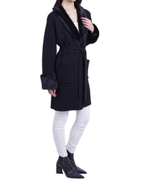Love Token - Shannon Cardigan with Faux Fur Collar