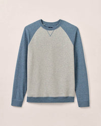 JOHNNIE-O Weyburn Lakewave Baseball Sweatshirt in light gray - men's shirt - alternate view