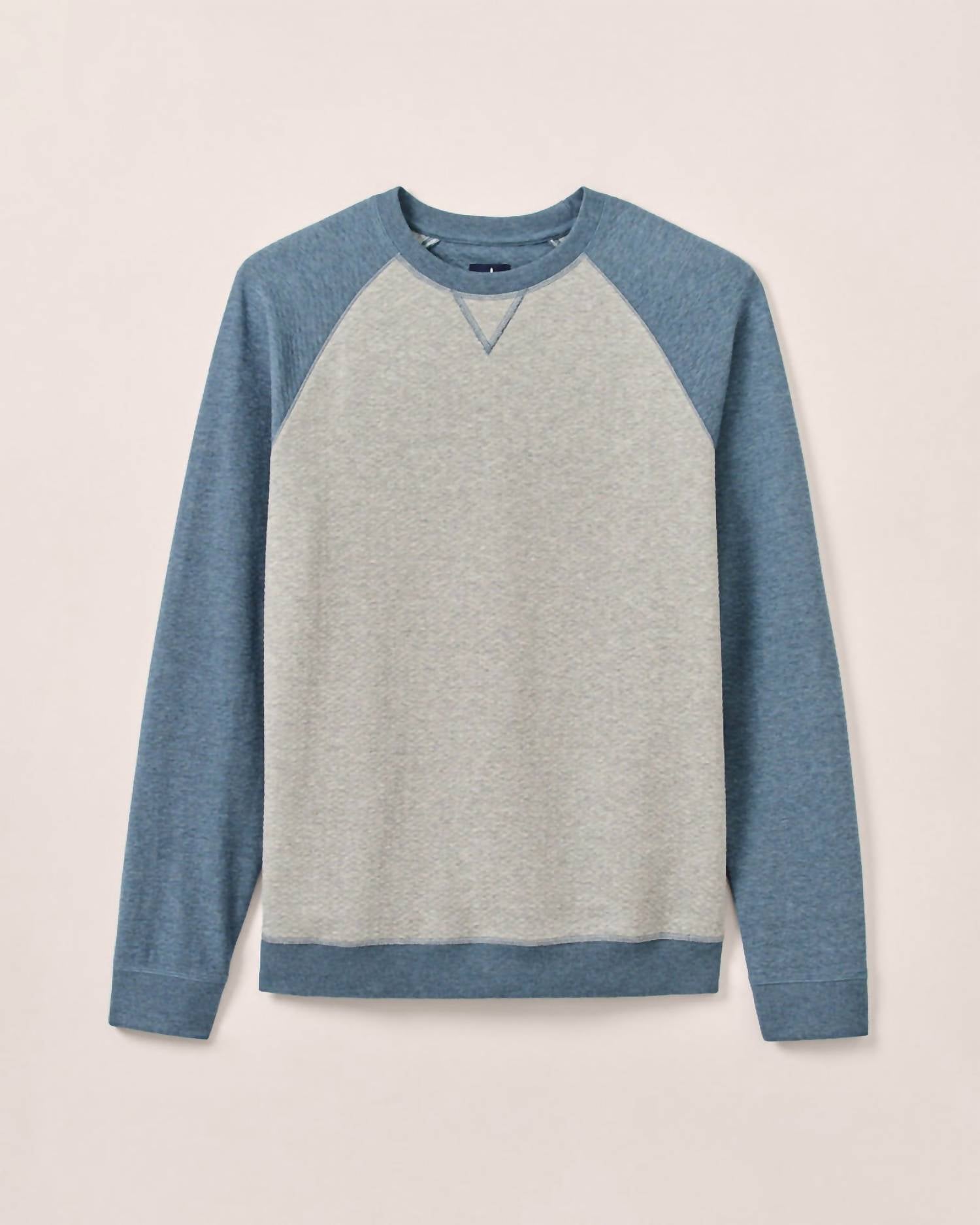 JOHNNIE-O Weyburn Lakewave Baseball Sweatshirt in light gray - men's shirt - alternate view