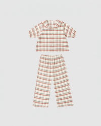 Rylee + Cru Kid's Ruffle Pajamas in holiday flannel - kids' sleepwear