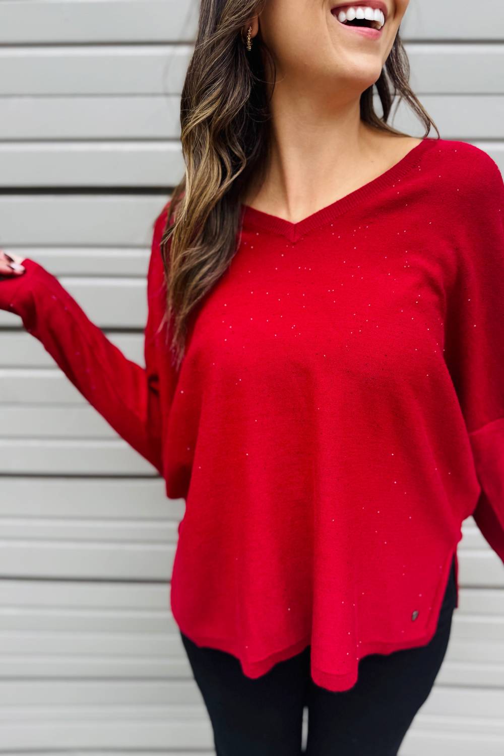 Joseph Ribkoff - Sequined Boxy Sweater Top