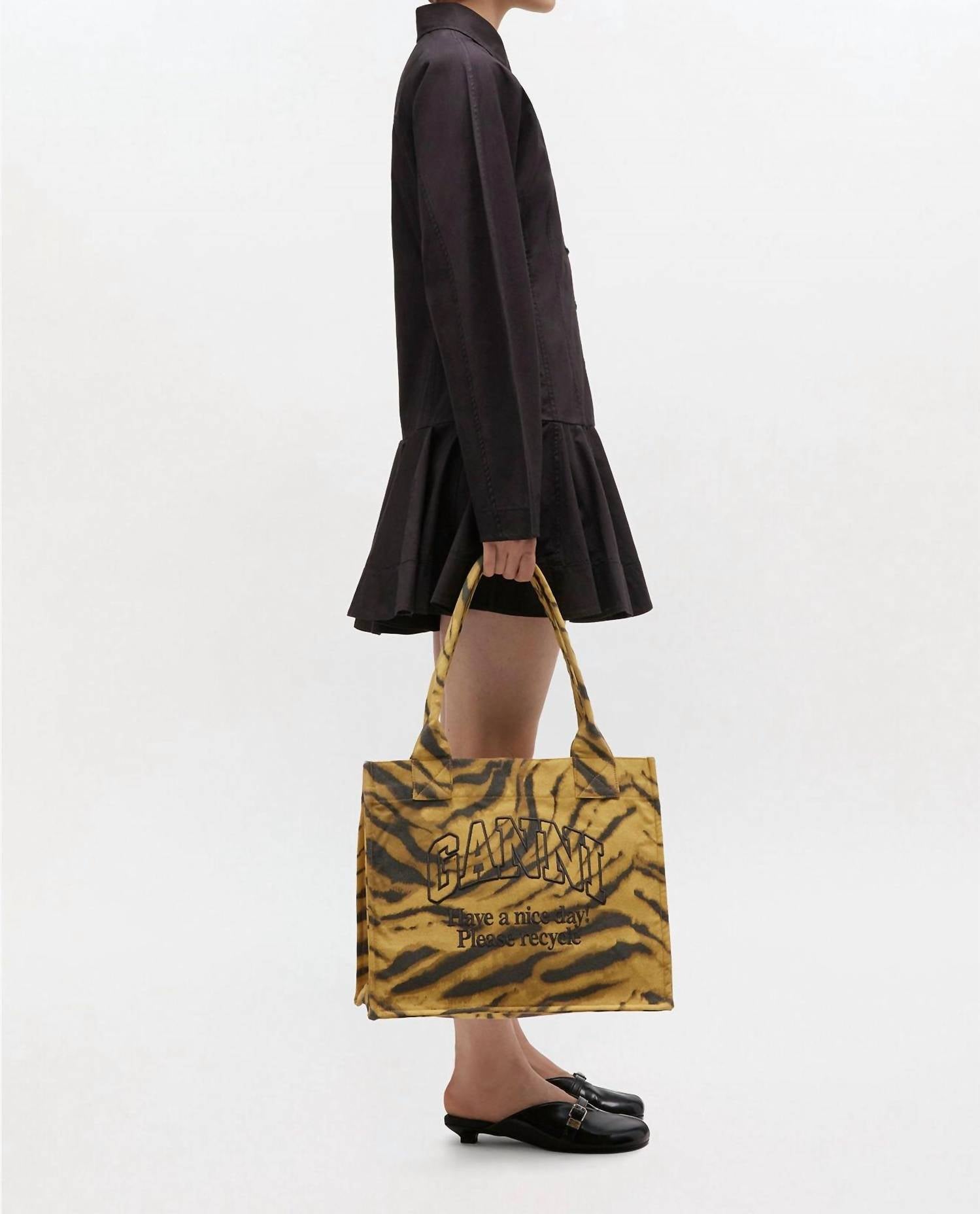 Ganni - Zebra Print Large Tote Bag