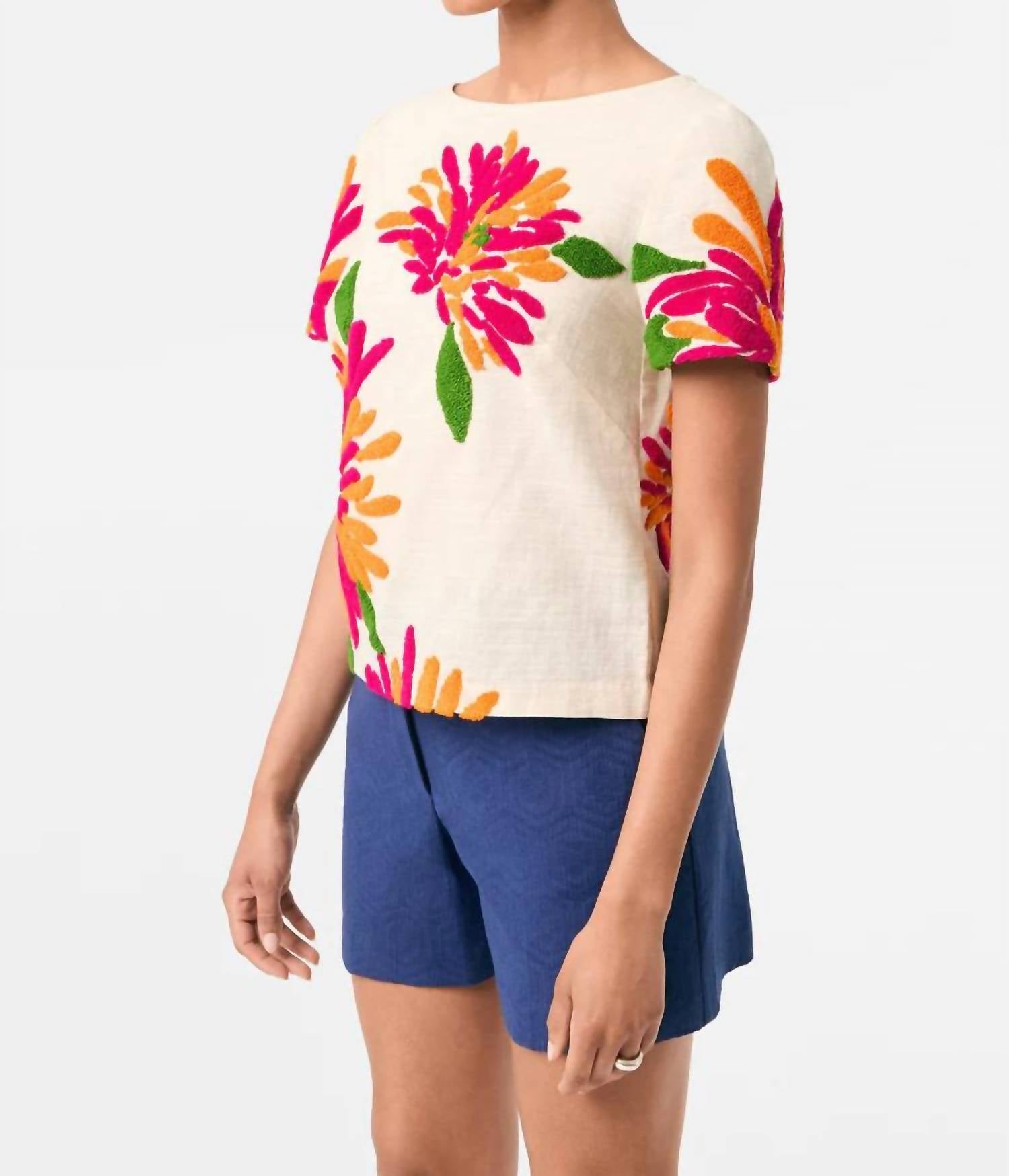 Trina Turk - Siona Embroidered Flower Top
