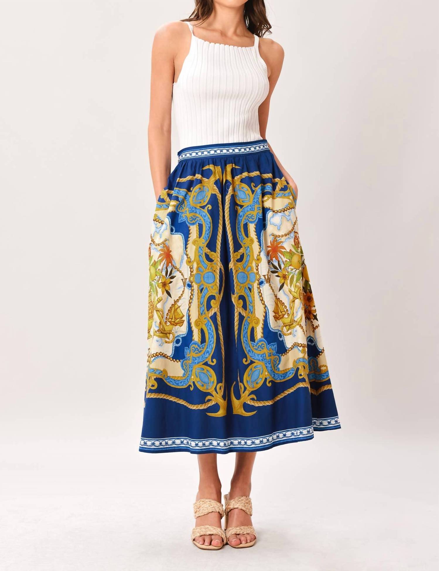 Sugarlips - Printed Woven Maxi Skirt