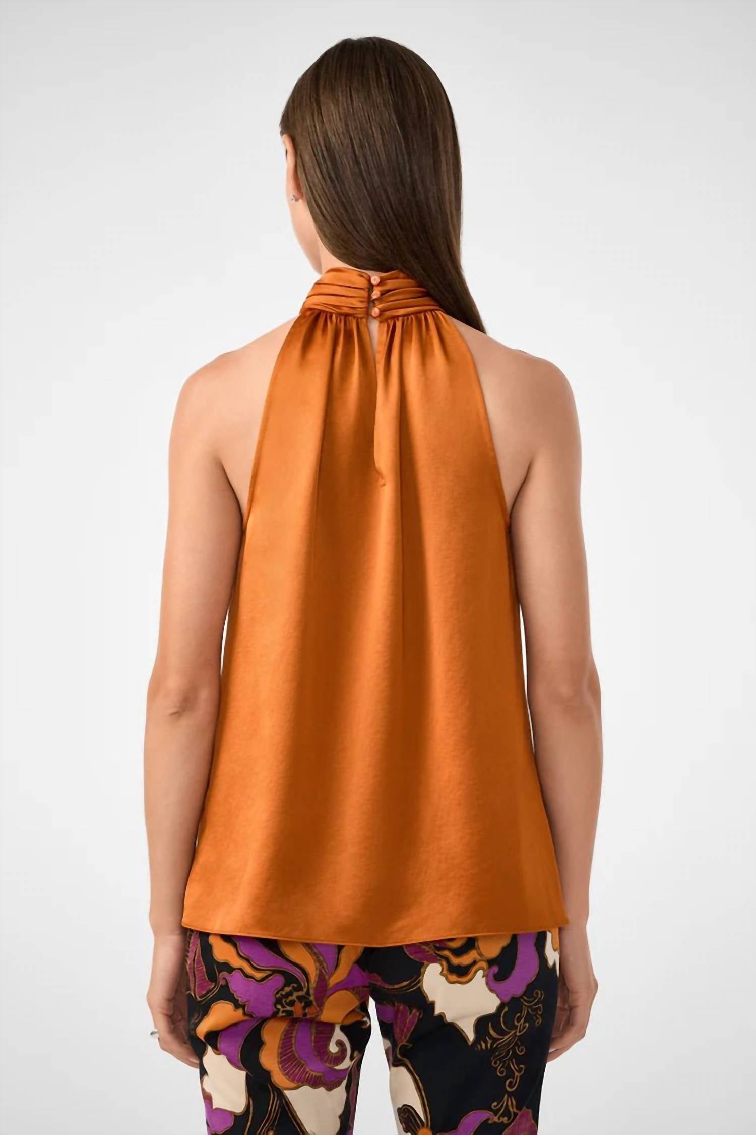 Trina Turk Zana Halter Top in amber - women's blouse - view 4