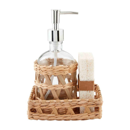 Mudpie - Woven Tray & Soap Pump Set