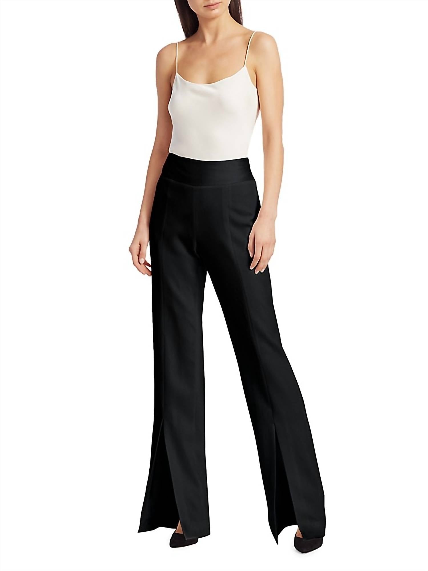 Jonathan Simkhai - ARIAH CREPE SATIN FRONT SLIT PANT