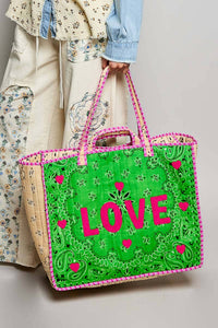 Pol - LOVE Bandana Quilted Tote Bag