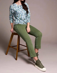 Tribal - Sophie Soft Yarn Three-quarter Sleeve Crewneck Sweater