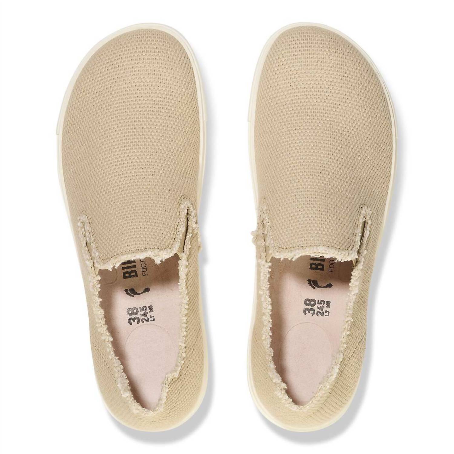 BIRKENSTOCK Women's Bend Slip On Sneakers in sandcastle canvas - women's sneaker - detail view