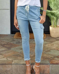 Venti6 - Sequin Pocket Crinkle Jogger Pants