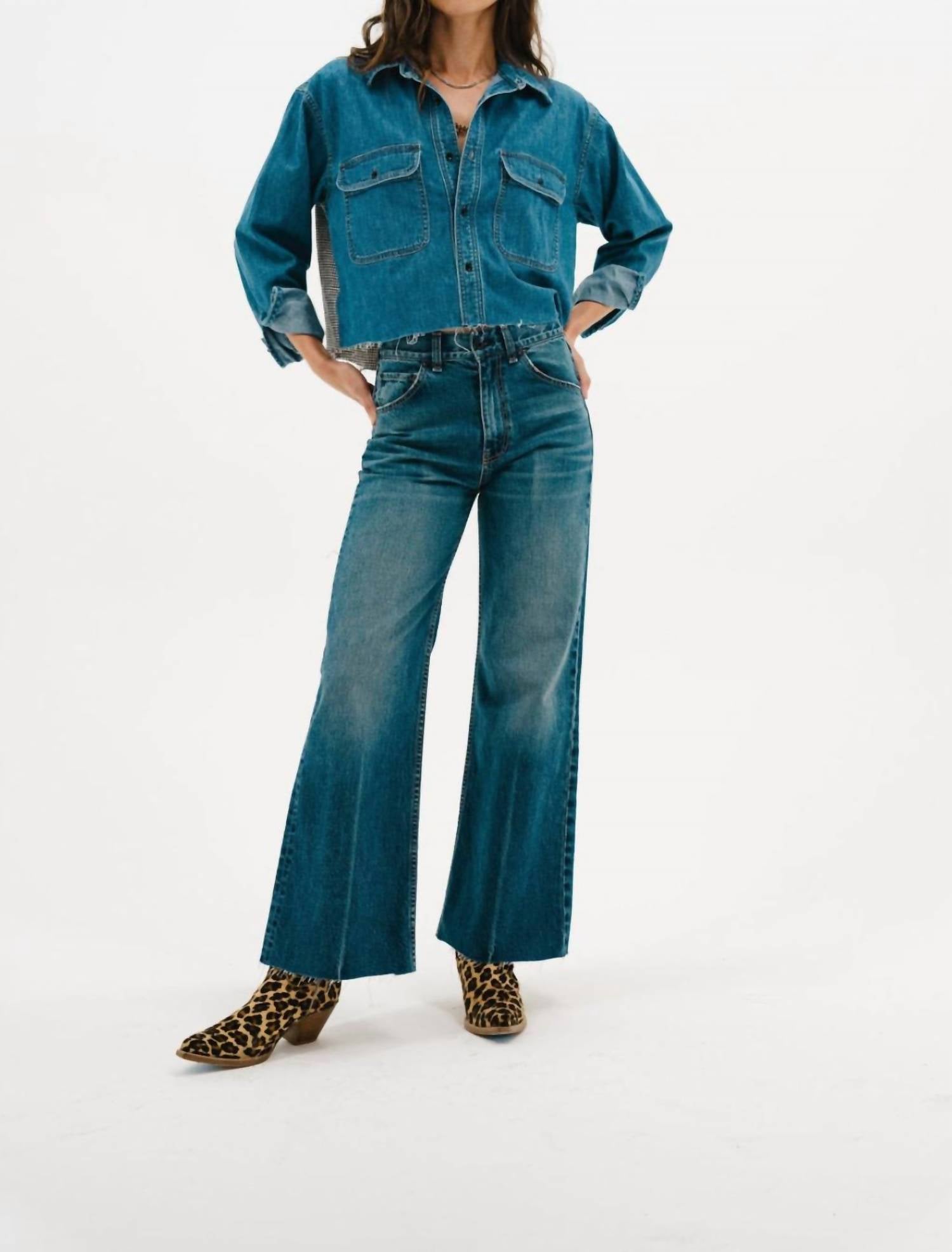 ASKK NY Mercer High Rise Wide Leg Jean in gunnison - women's jeans - view 4