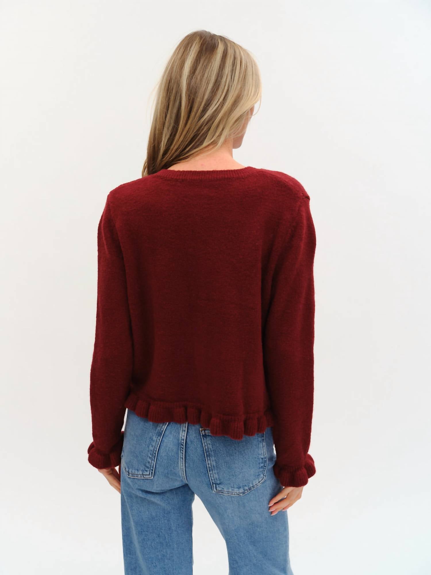 Six/Fifty - Chelsea Ruffle Trim Cardigan