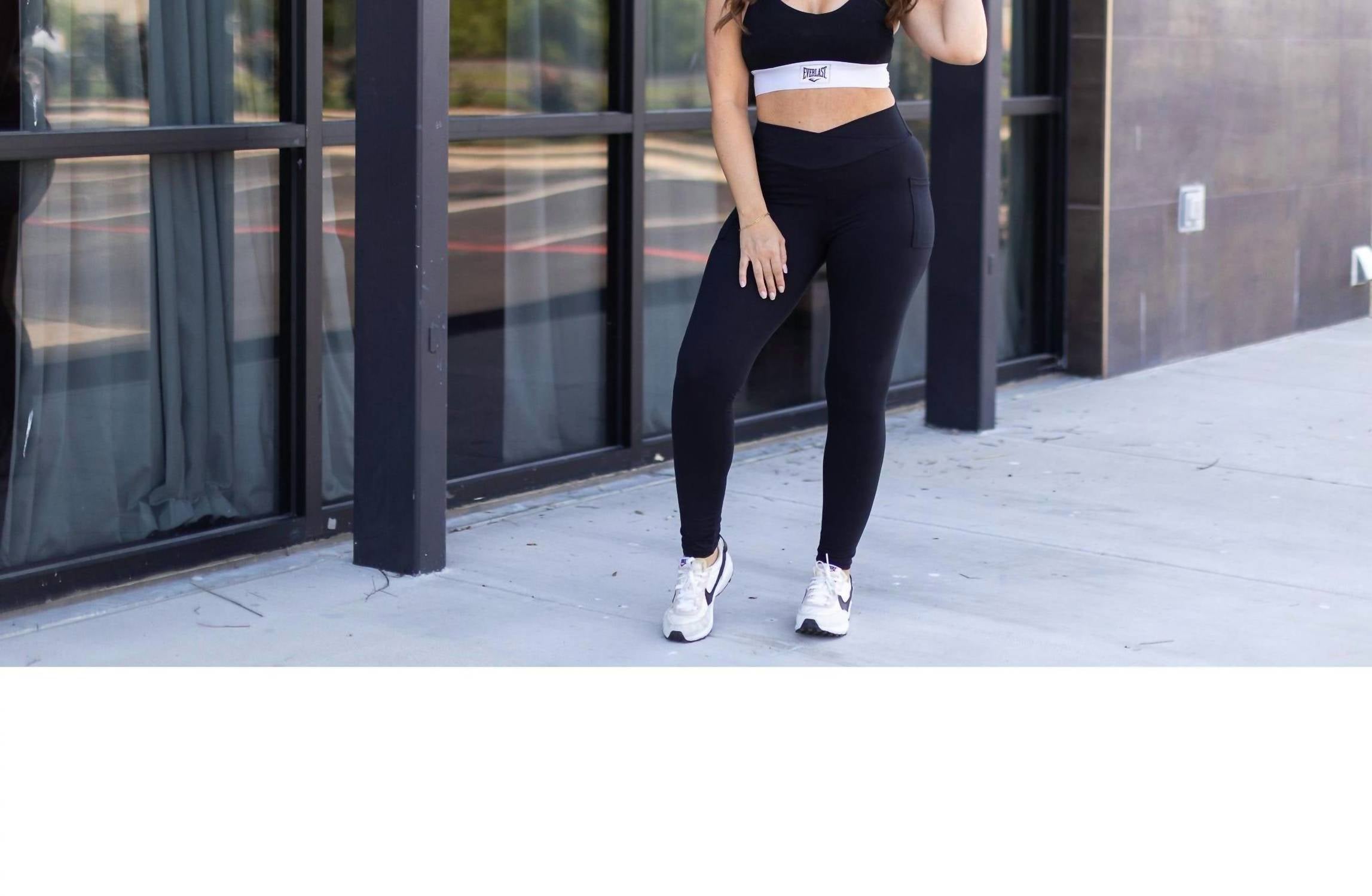 Julia Rose - Stephanie Crossover Pocket Full Length Leggings