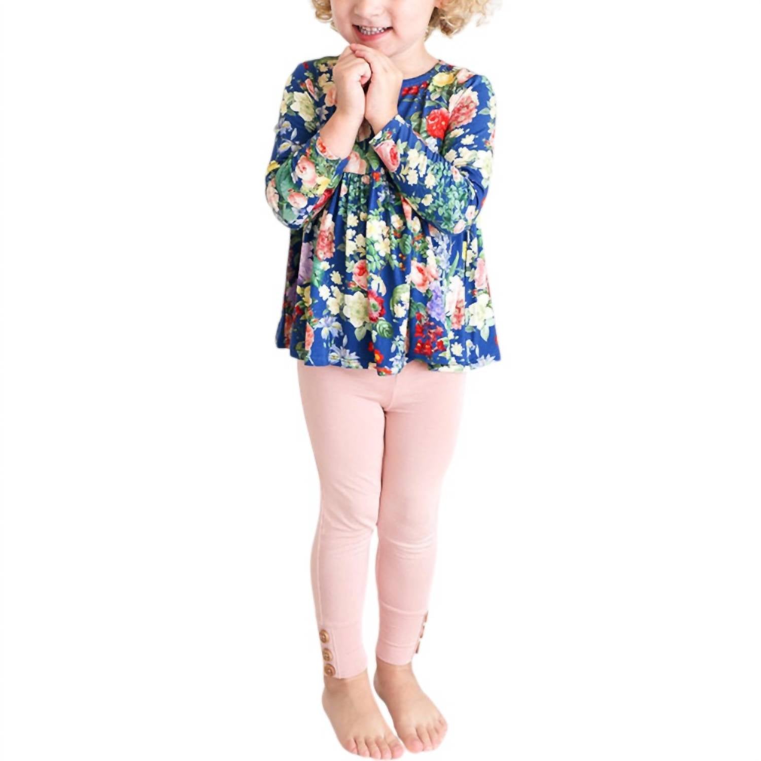Posh Peanut - Girl's Carmen Long Sleeve Peplum Top & Legging Set