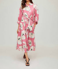 Fifteen Twenty Rhea Smocked Waist Maxi Skirt in floral print - women's skirt - detail view