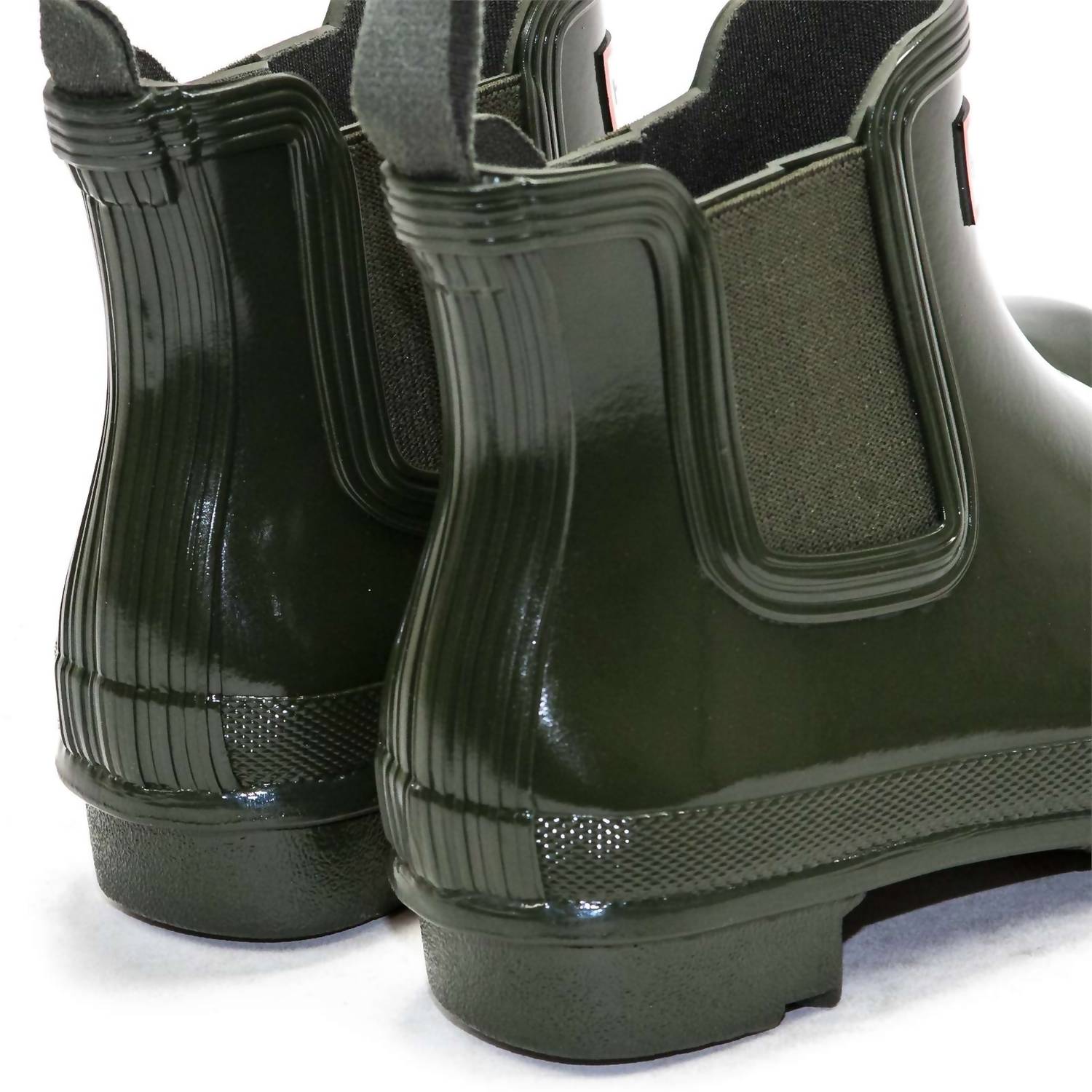 HUNTER Women's Original Gloss Chelsea Boots in dark olive - women's shoe - view 5
