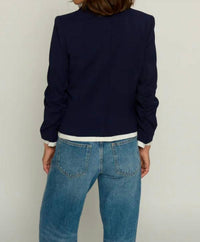 Central Park West - Single-breasted Scrunched Sleeve Blazer