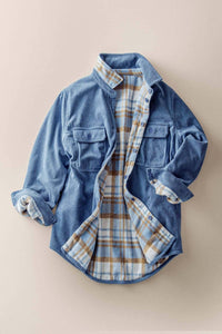 Urban Daizy - Corduroy Flannel Lined Reversible Shacket