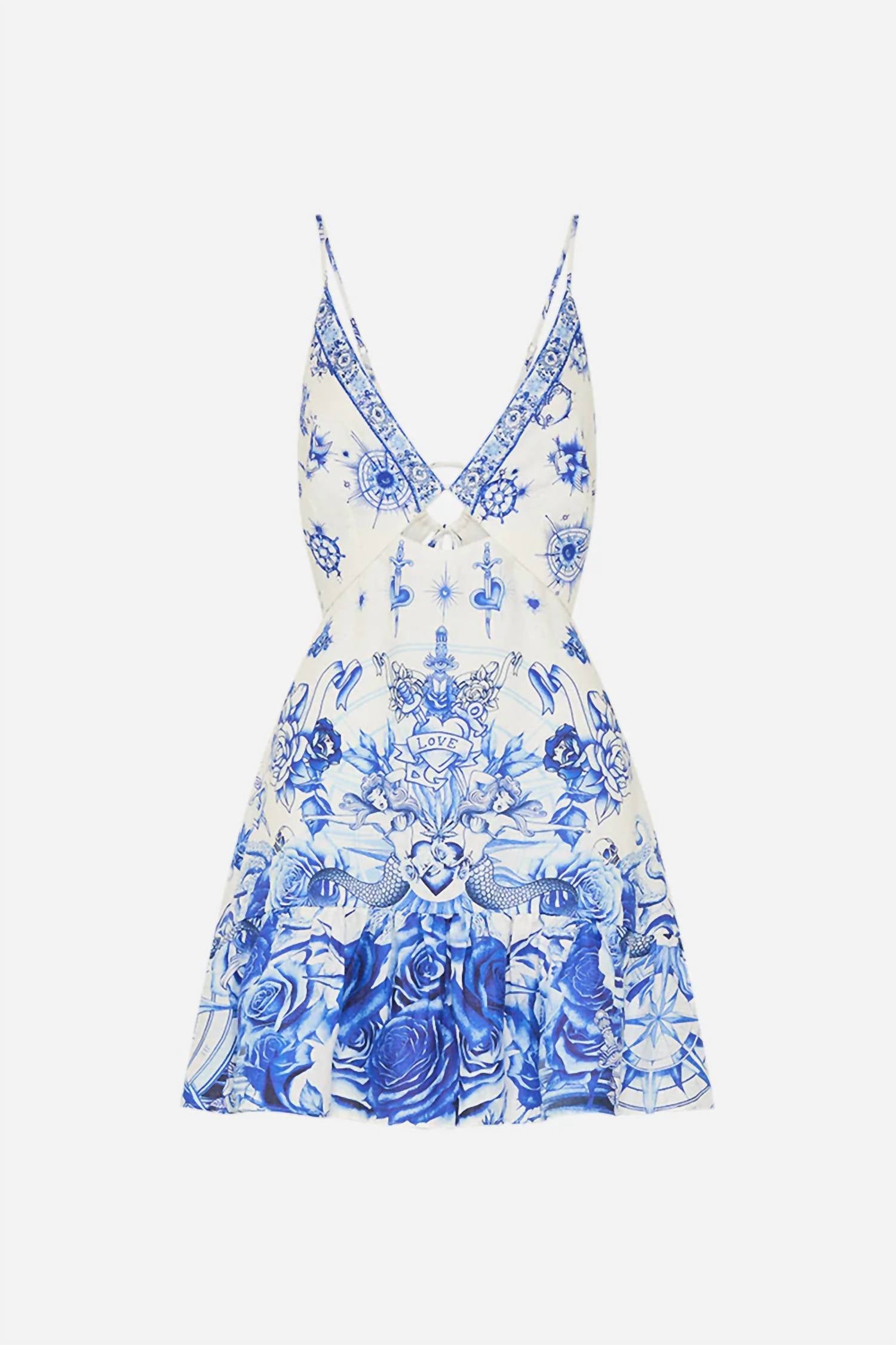 Camilla - Cut Out V-neck Mini Dress