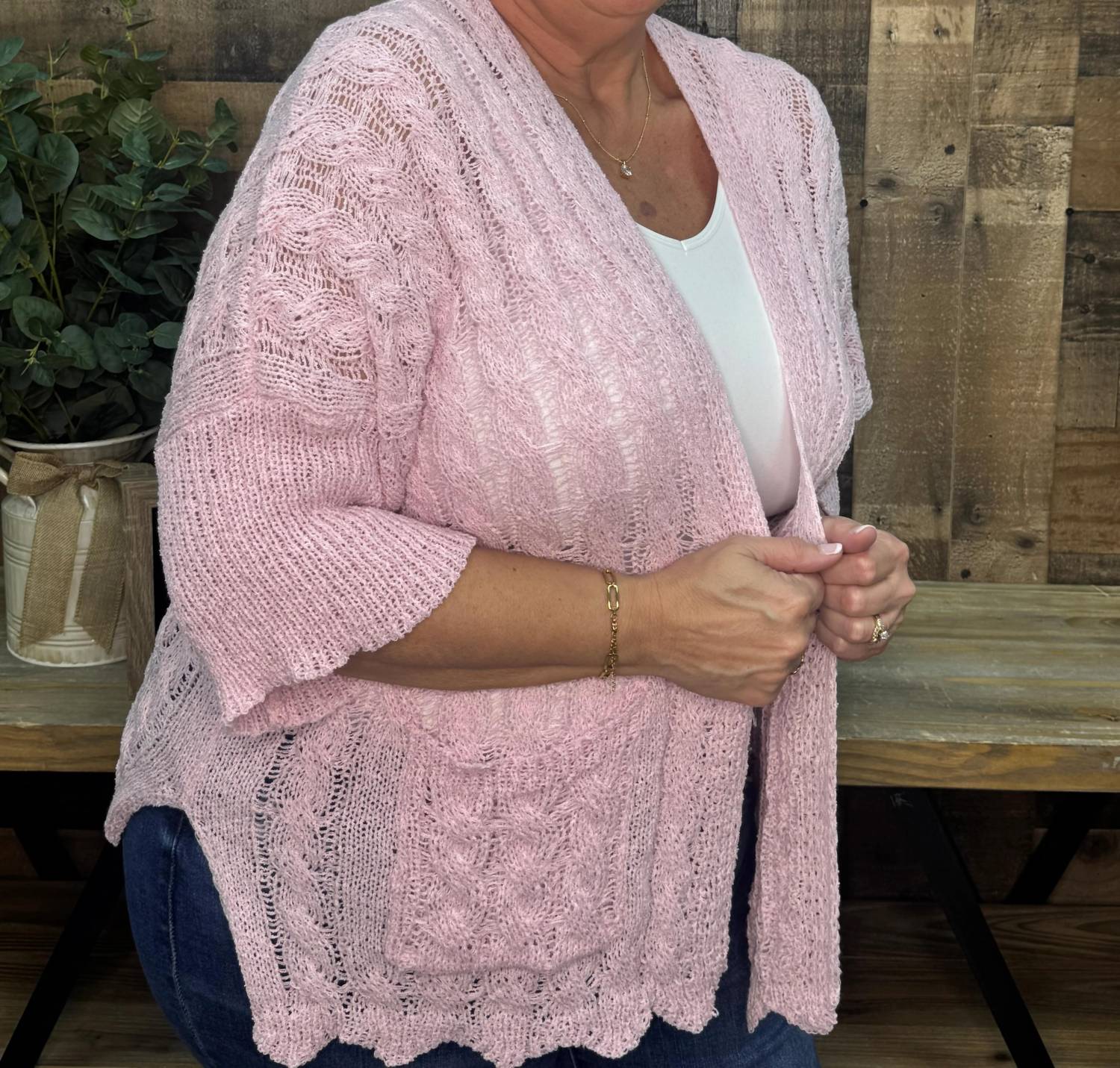 Pol - Crochet Open Front Cardigan