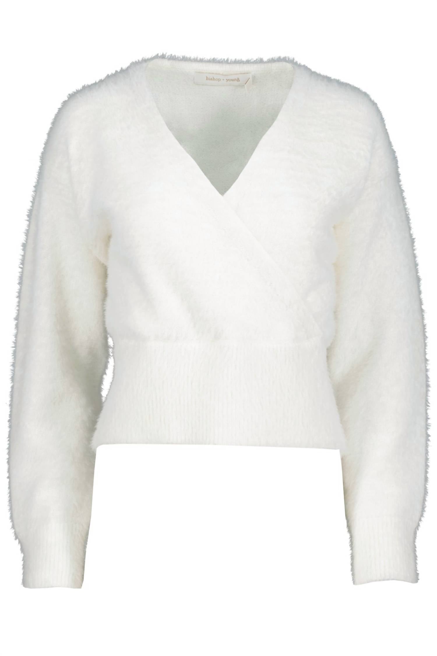 bishop + young Logan Sweater in white - women's sweater - detail view