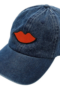 Clare V. - Denim Lips Patch Baseball Hat